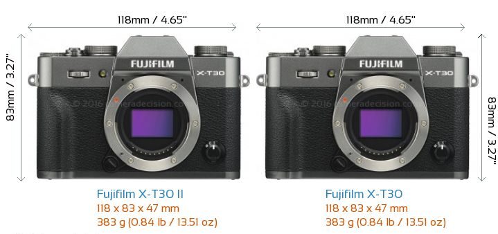 fujifilm x t30 vs x t30 ii